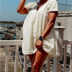 NWT- Urban Outfitters Cream Linen Minidress